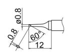 Grot ścięty ukośnie 0.8mm JV-TP15N do stacji iSolder-40  PT AOYUE T12