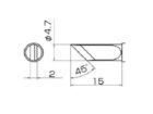 Grot ścięty nóż 4.7mm JV-TP6N do stacji iSolder-40 PT AOYUE T12