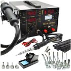 Stacja lutownicza 5w1 WEP 853DA (Hot-Air + Grotówka + Zasilacz) - Kompresor 700W + Zestaw 19 dysz + 1kg Spoiw + Siatka
