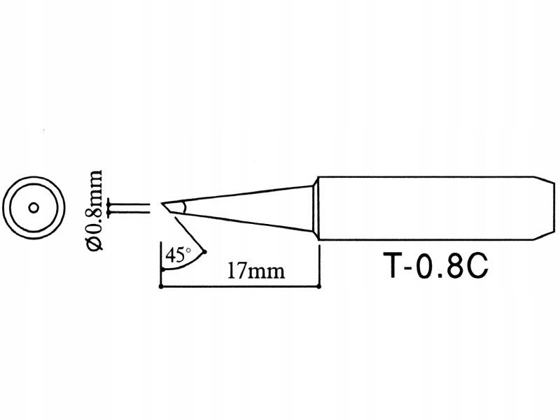 Grot lutowniczy 900M do stacji PT WEP Yihua Zhaoxin T-0.8C 0,8mm ścięty