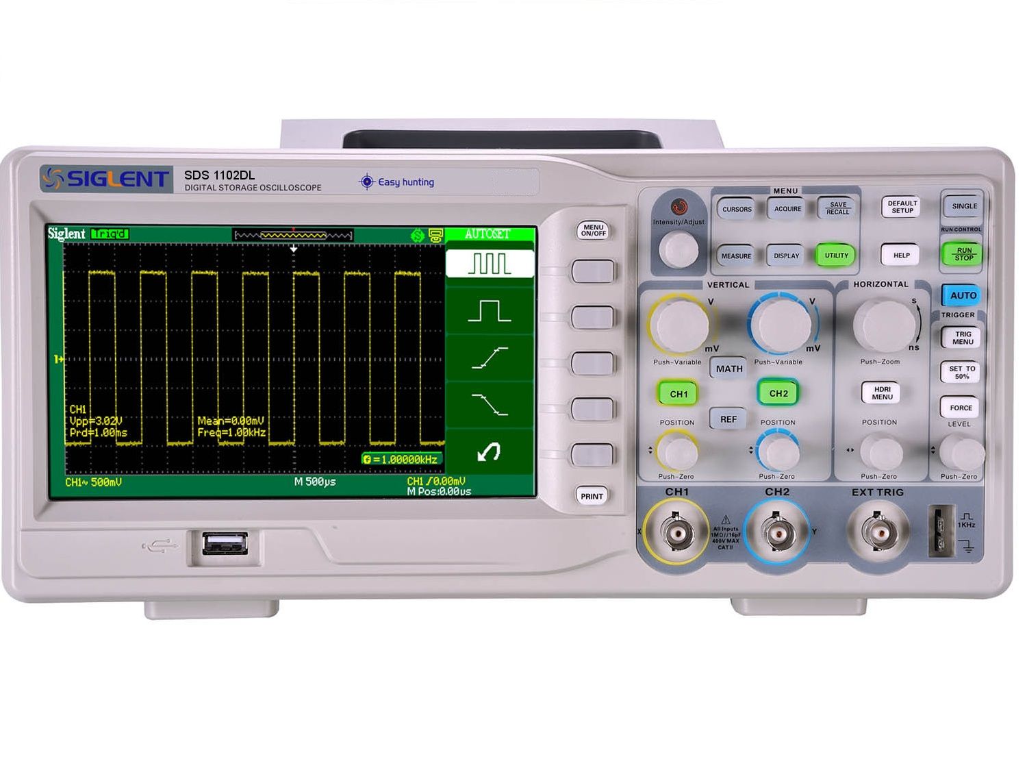 Oscyloskop cyfrowy Siglent SDS1102DL 500MS 100MHz ekran 7"