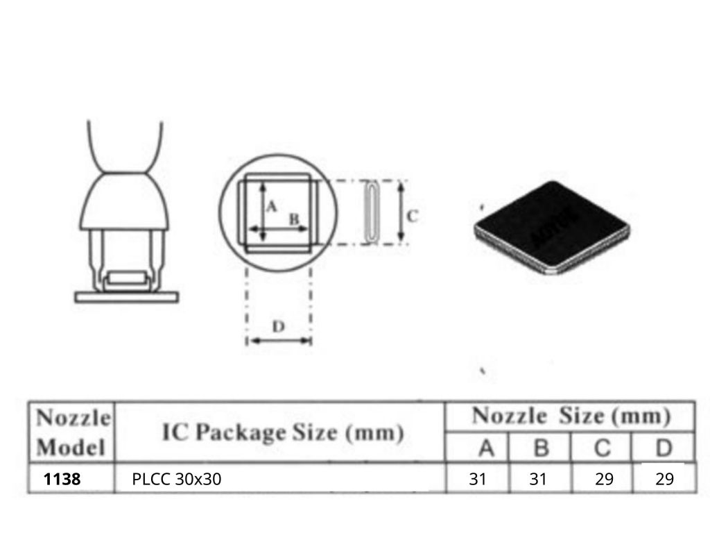 Dysza hotair do PLCC 30x30mm 84pins 1138