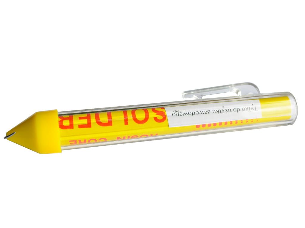 Spoiwo lutownicze ołowiowe w fiolce 1mm / 15g | Cyna Sn60Pb40 z topnikiem