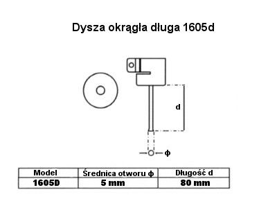 Długa dysza okrągła 5mm do stacji hot-air (Mocowanie 22mm) - Model 1605D