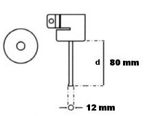Długa dysza okrągła 12mm do stacji hot-air (Mocowanie 22mm) - Model 1612D