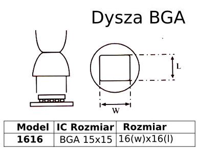Dysza hotair do BGA 15x15mm 1616