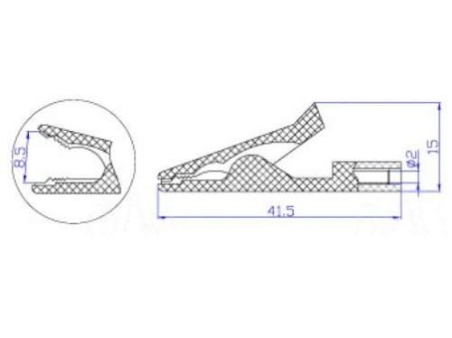 Krokodylek pomiarowy z gniazdem 2mm KK187-BK 50V/30V 10A - Czerwony