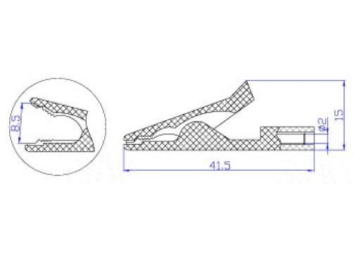 Krokodylek pomiarowy z gniazdem 2mm KK187-BK 50V/30V 10A  - Czarny