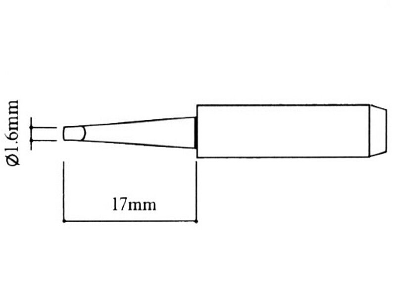 Grot lutowniczy śrubokręt płaski 1.6mm 900M T-1.6DHQ Black  do stacji WEP AOYUE ZHAOXIN YIHUA PT