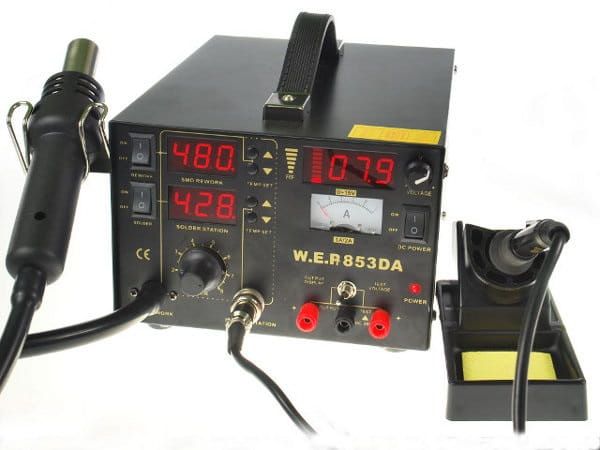 Stacja lutownicza Hotair WEP 853DA 5w1 z zasilaczem 15V/1A