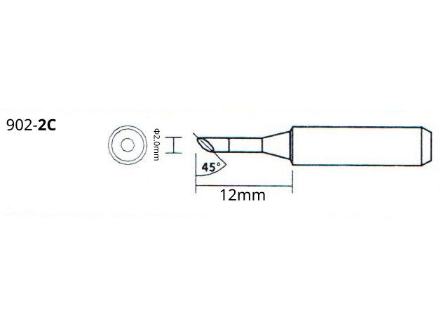 Grot do stacji WEP 902-2C 2mm ŚCIĘTY