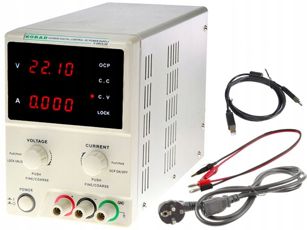 Zasilacz laboratoryjny KORAD KD3005P 30V 5A  komunikacja z PC