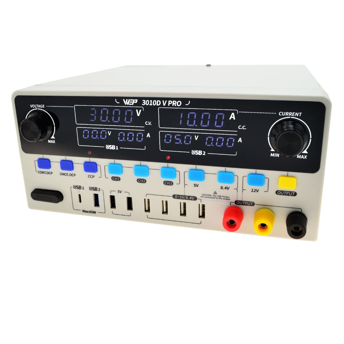Zasilacz Laboratoryjny WEP 3010D-V PRO 30V 10A 8USB Pamięć ustawień 300W