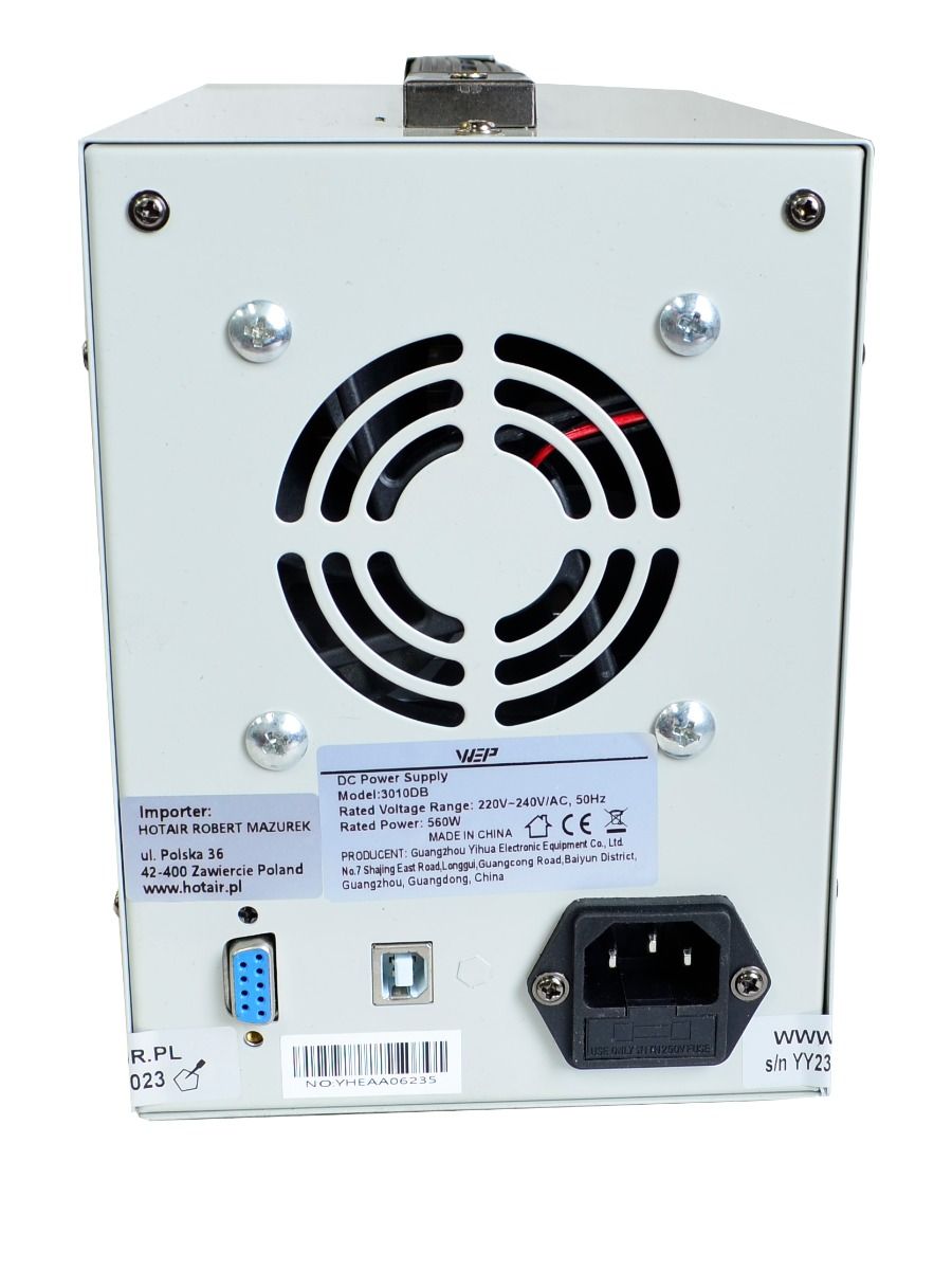Zasilacz laboratoryjny WEP 3010DB 30V 10A 3xOUT +USB +60 pamięci ustawień