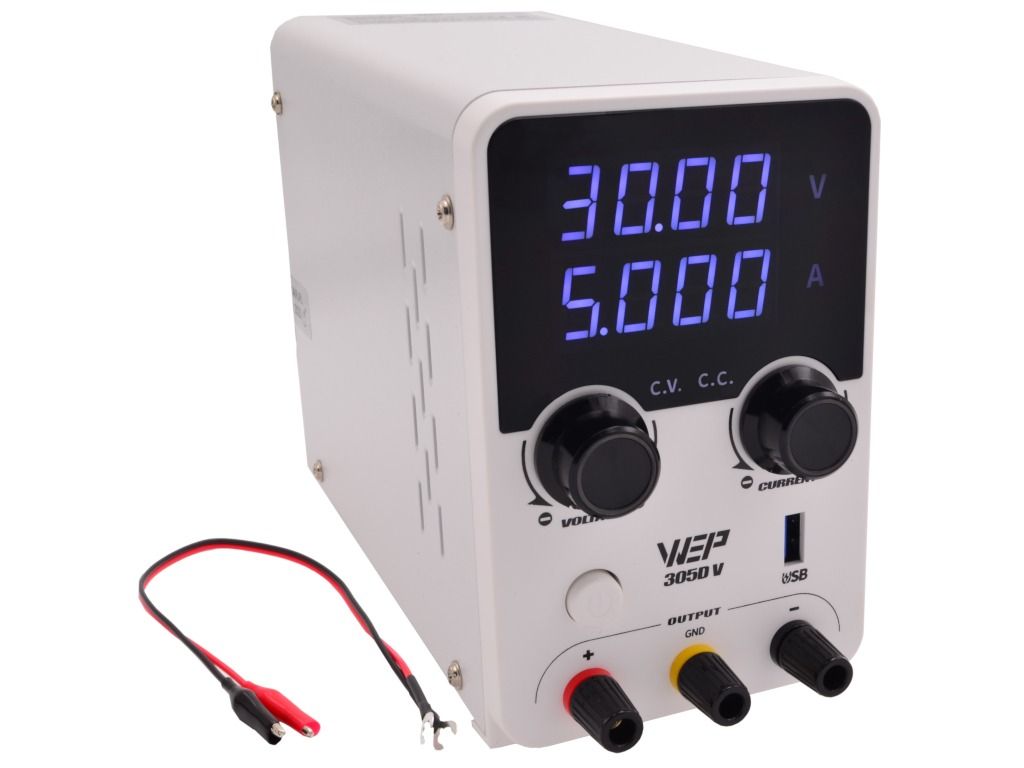 Zasilacz laboratoryjny WEP 305D-V 0–30V 5A 150W USB Quick Charge 20W