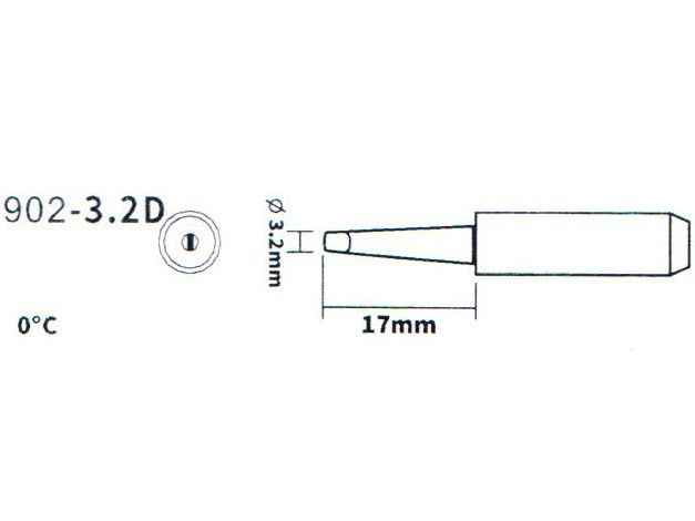 Grot do stacji WEP 902-3.2D 3.2mm ŚRUBOKRĘT PŁASKI