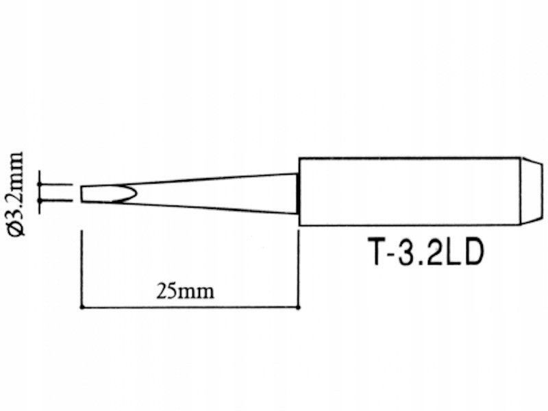 Grot lutowniczy 900M do stacji PT WEP Yihua Zhaoxin T-3.2LD 3.2mm płaski