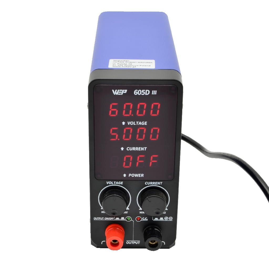 Zasilacz laboratoryjny WEP 605D-III 60V 5A