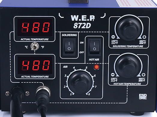 Stacja lutownicza Hotair WEP 872D 2w1 na kompresorze