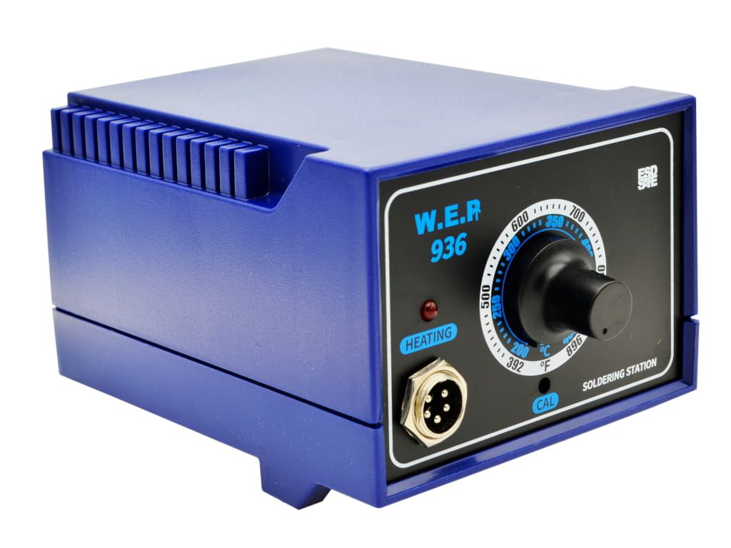 Stacja lutownicza transformatorowa WEP 936 60W (200-480°C) ESD Safe - Zestaw z elektrycznym odsysaczem do cyny (Rozlutownicą)