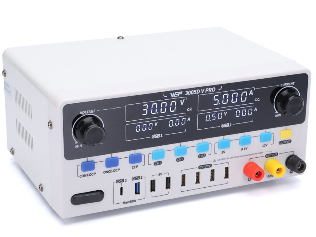 Zasilacz Laboratoryjny WEP 3005D-V 30V 5A 8xUSB precyzyjny