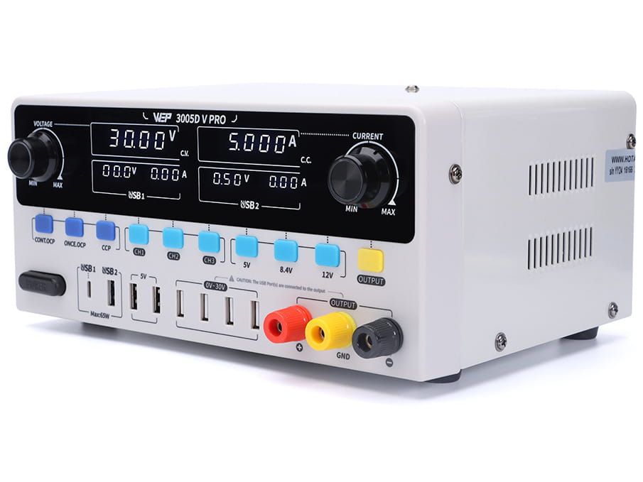 Zasilacz Laboratoryjny WEP 3005D-V PRO 30V 5A 8xUSB 3xPamięć