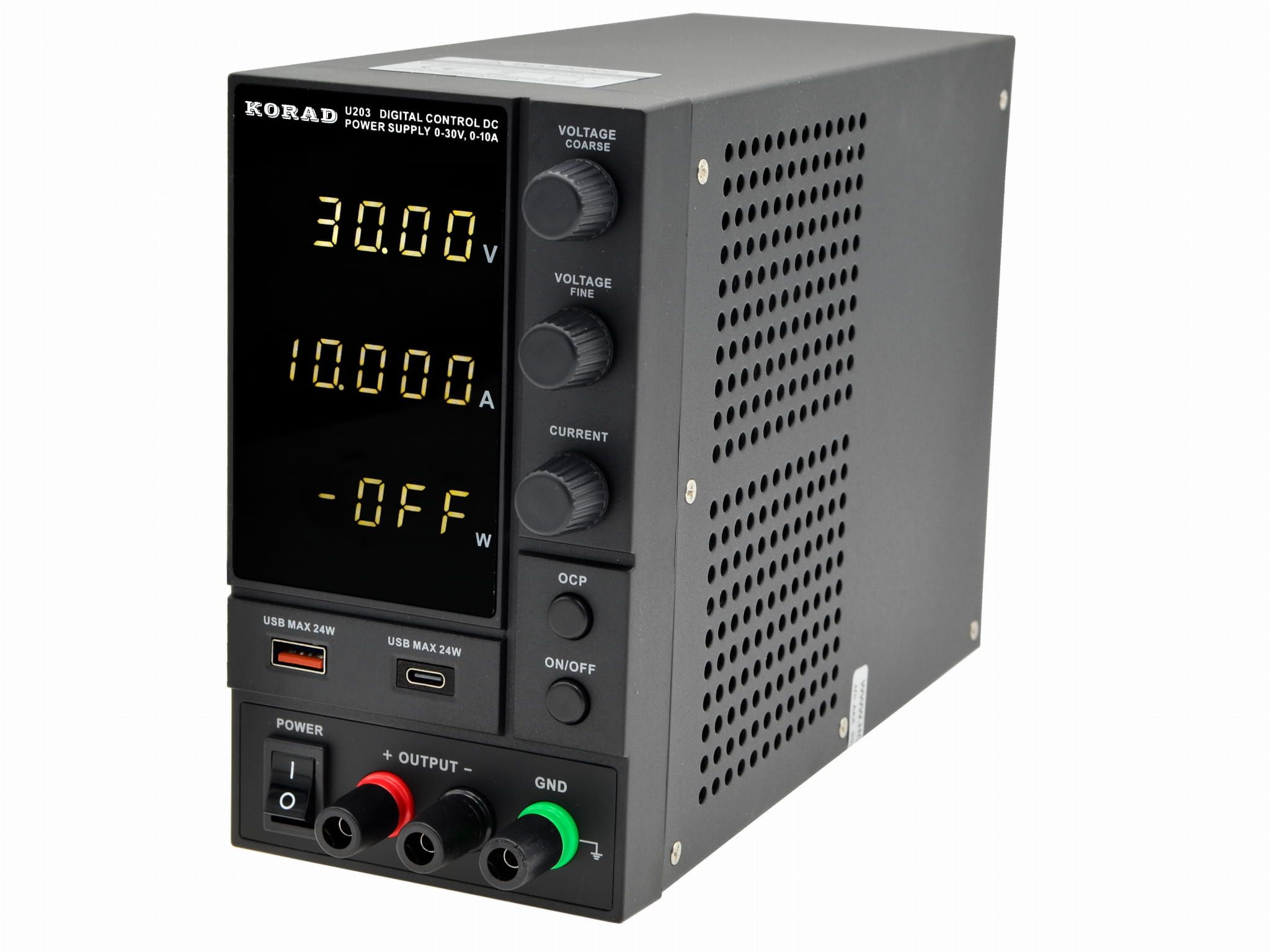 Zasilacz laboratoryjny KORAD U203 30V 10A USB 24W typ A + typ C pomiar mocy