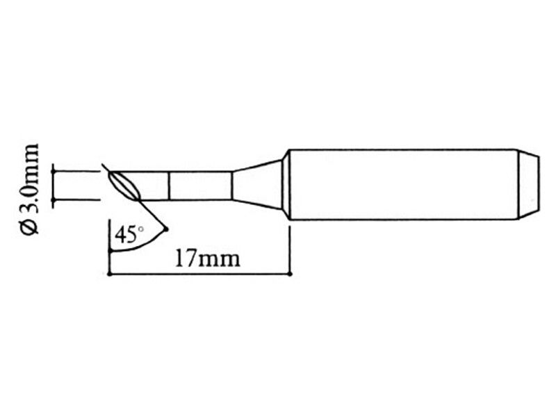 Grot lutowniczy ścięty ukośnie 3mm 900M T-3CHQ Black  do stacji WEP AOYUE ZHAOXIN YIHUA PT