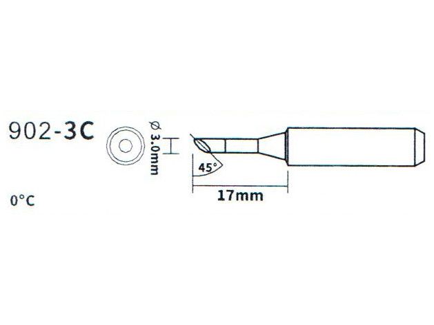 Grot do stacji WEP 902-3C 3mm ŚCIĘTY