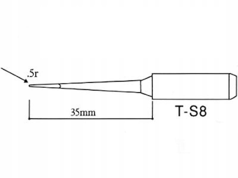 Grot lutowniczy ścięty stożek 0.5mm 900M T-S8HQ Black do stacji WEP AOYUE ZHAOXIN YIHUA PT