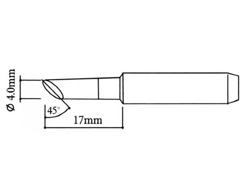 Grot lutowniczy ścięty ukośnie 4mm 900M T-4CFHQ Black do stacji WEP AOYUE ZHAOXIN YIHUA PT