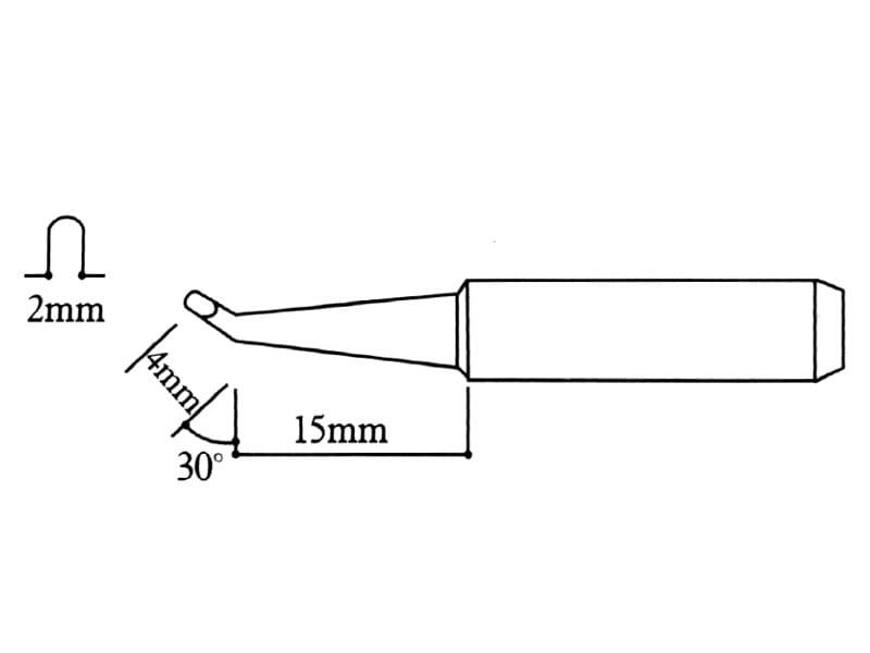 Grot lutowniczy 900M do stacji PT WEP Yihua Zhaoxin T-0.2RB 2mm zagięty