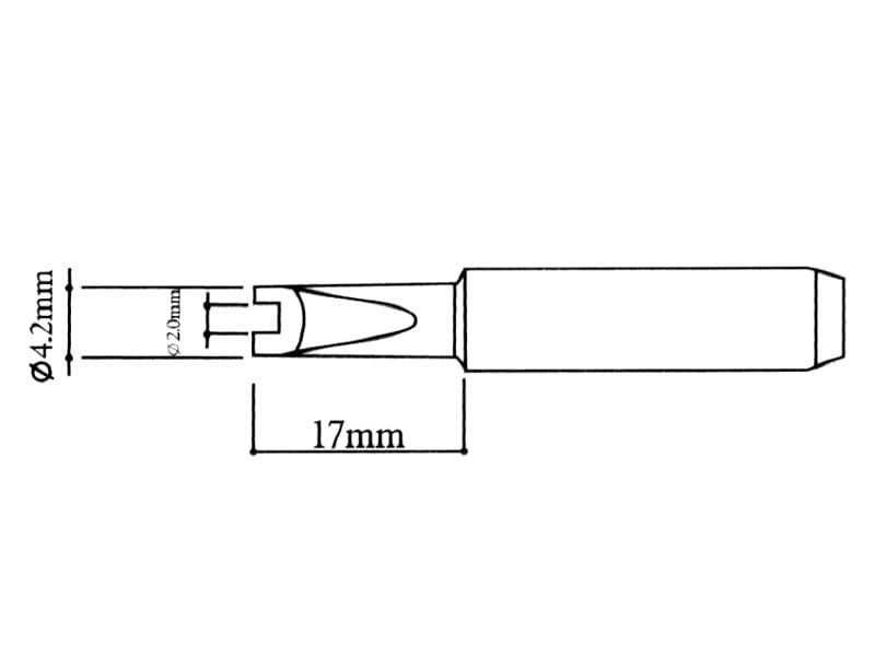 Grot lutowniczy 900M do stacji PT WEP Yihua Zhaoxin T-RT 4.2mm płaski z rowkiem