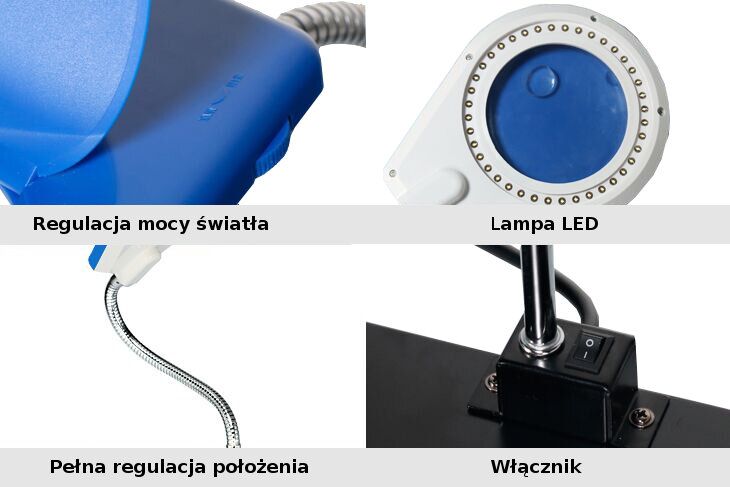 Platforma naprawcza z lupo lampą LED 628A-2