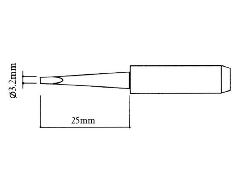 Grot lutowniczy śrubokręt płaski 3.2mm 900M T-3.2LDHQ Black do stacji WEP AOYUE ZHAOXIN YIHUA PT