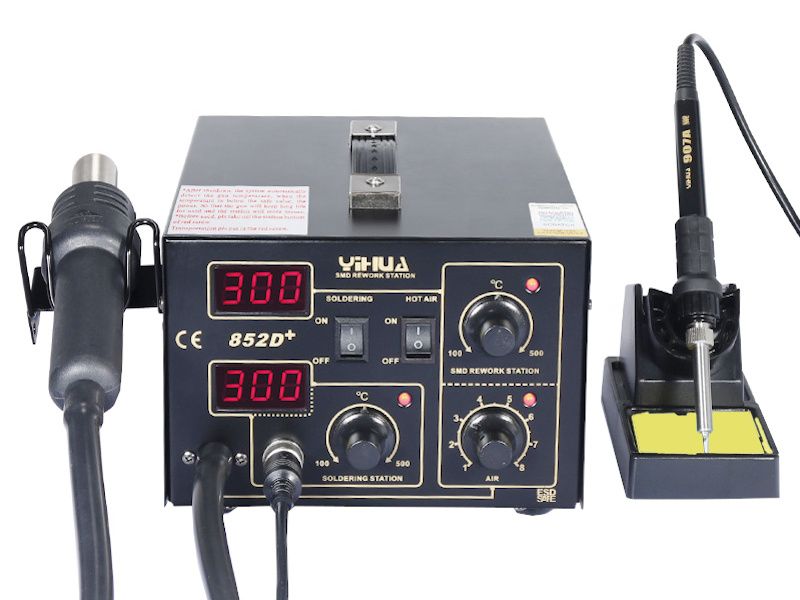 Stacja lutownicza Hotair Yihua 852D+ 2w1 na kompresorze