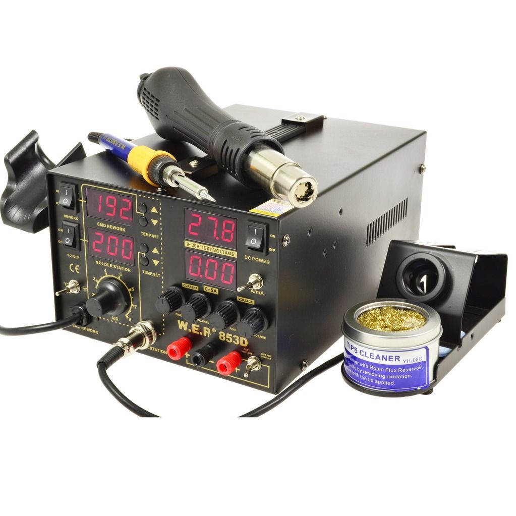 Stacja lutownicza WEP 853D 5A zasilacz 30V/5A +Odsysacz elektryczny