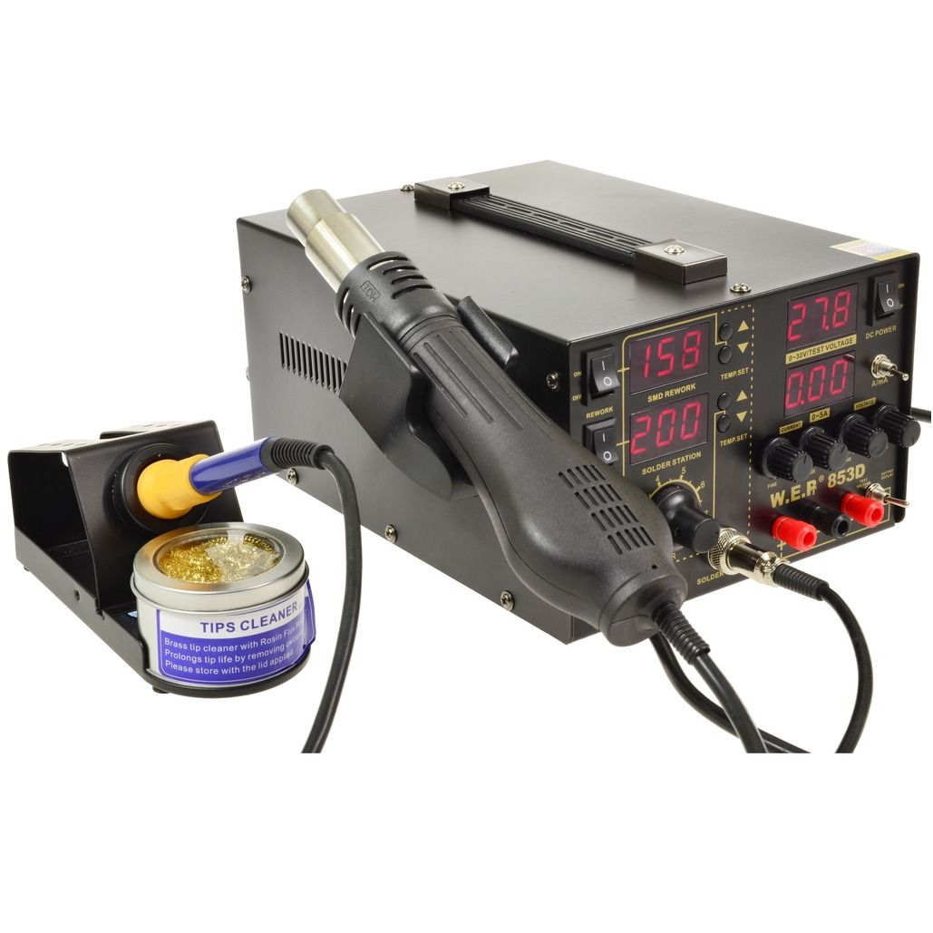 Stacja lutownicza WEP 853D 5A zasilacz 30V/5A +Odsysacz elektryczny