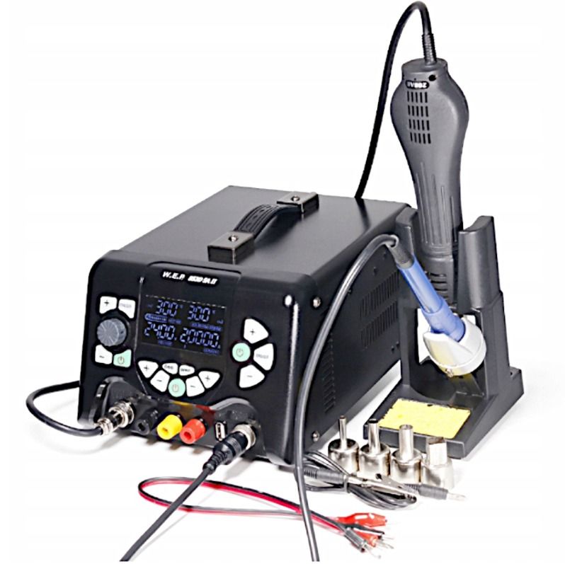 Stacja lutownicza WEP 853D 5A II zasilacz 30V/5A + FLUX ODSYSACZ