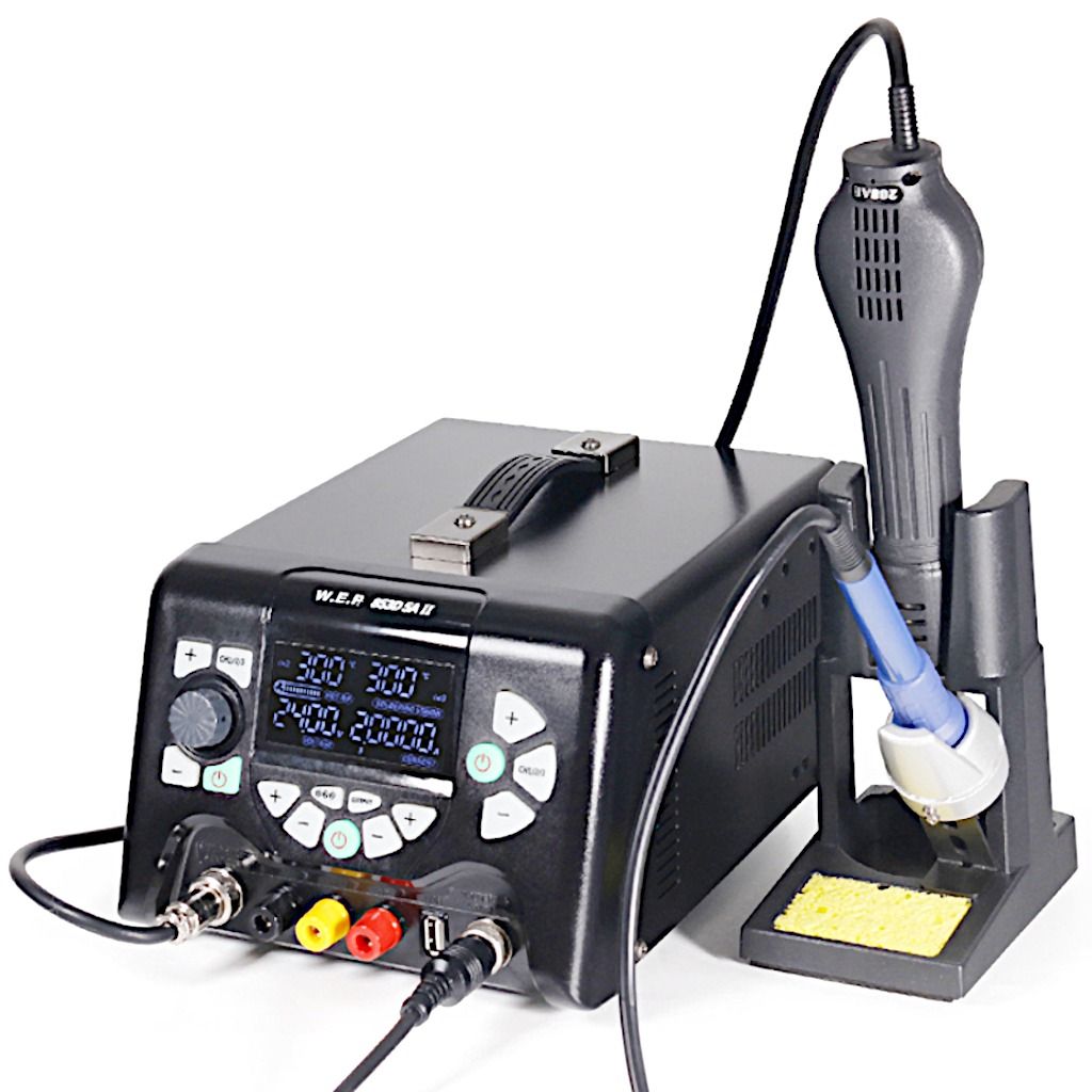 Stacja lutownicza WEP 853D 5A II zasilacz 30V/5A + FLUX ODSYSACZ