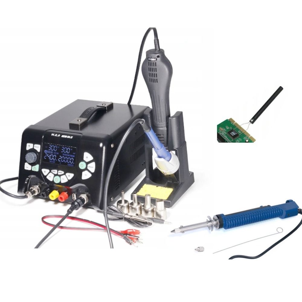 Stacja lutownicza WEP 853D 5A II zasilacz 30V/5A +Odsysacz elektr.