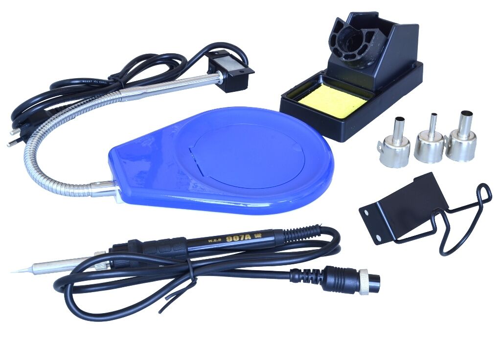Stacja lutownicza hotair z grotówk± WEP 872D z lampo lup± LED