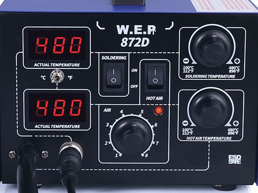 Stacja lutownicza Hotair WEP 872D 2w1 na kompresorze