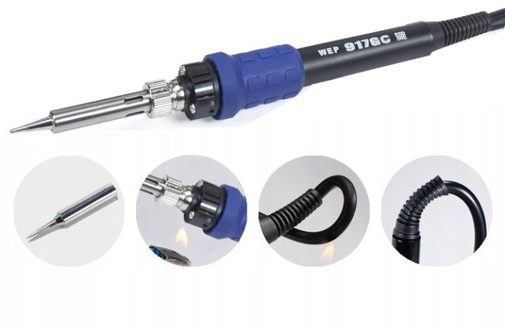 Stacja lutownicza 2w1 HOTAIR 8786D-I SE 100-480°C +Dysze Cyna Groty