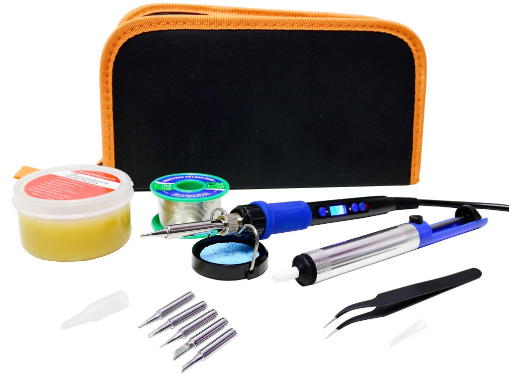 Zestaw lutowniczy w pokrowcu WEP 928D-I LCD  9 elementów