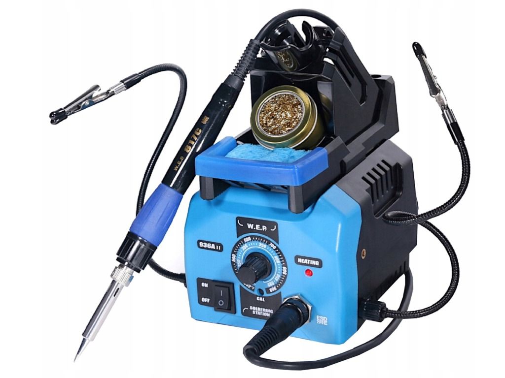 Stacja lutownicza WEP 936A-II 115W ESD Safe + Elektryczny Odsysacz Cyny i Akcesoria