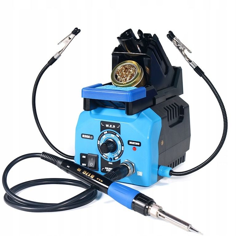 Stacja lutownicza WEP 936A-II 115W ESD Safe + Zestaw 10 grotów 900M i akcesoria