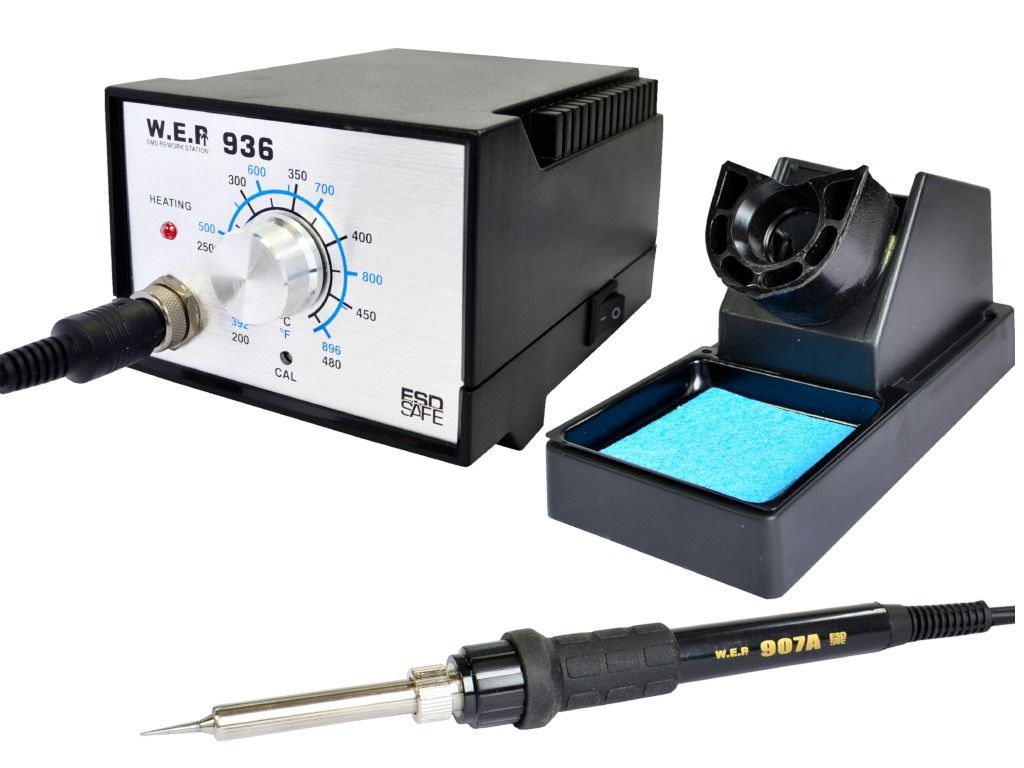 Stacja lutownicza WEP 936 60W ESD Safe + Zestaw Ekspercki (Groty, Topnik, Kalafonia, Cyna)