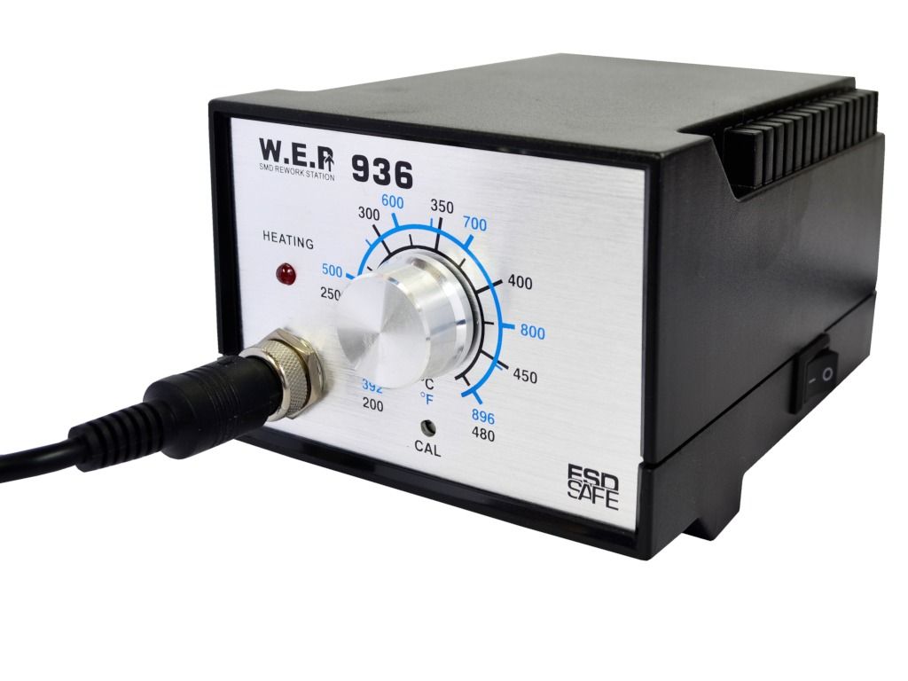 Stacja lutownicza WEP 936 60W ESD Safe + Zestaw (Odsysacz elektryczny, Groty, Kalafonia, Pasta)