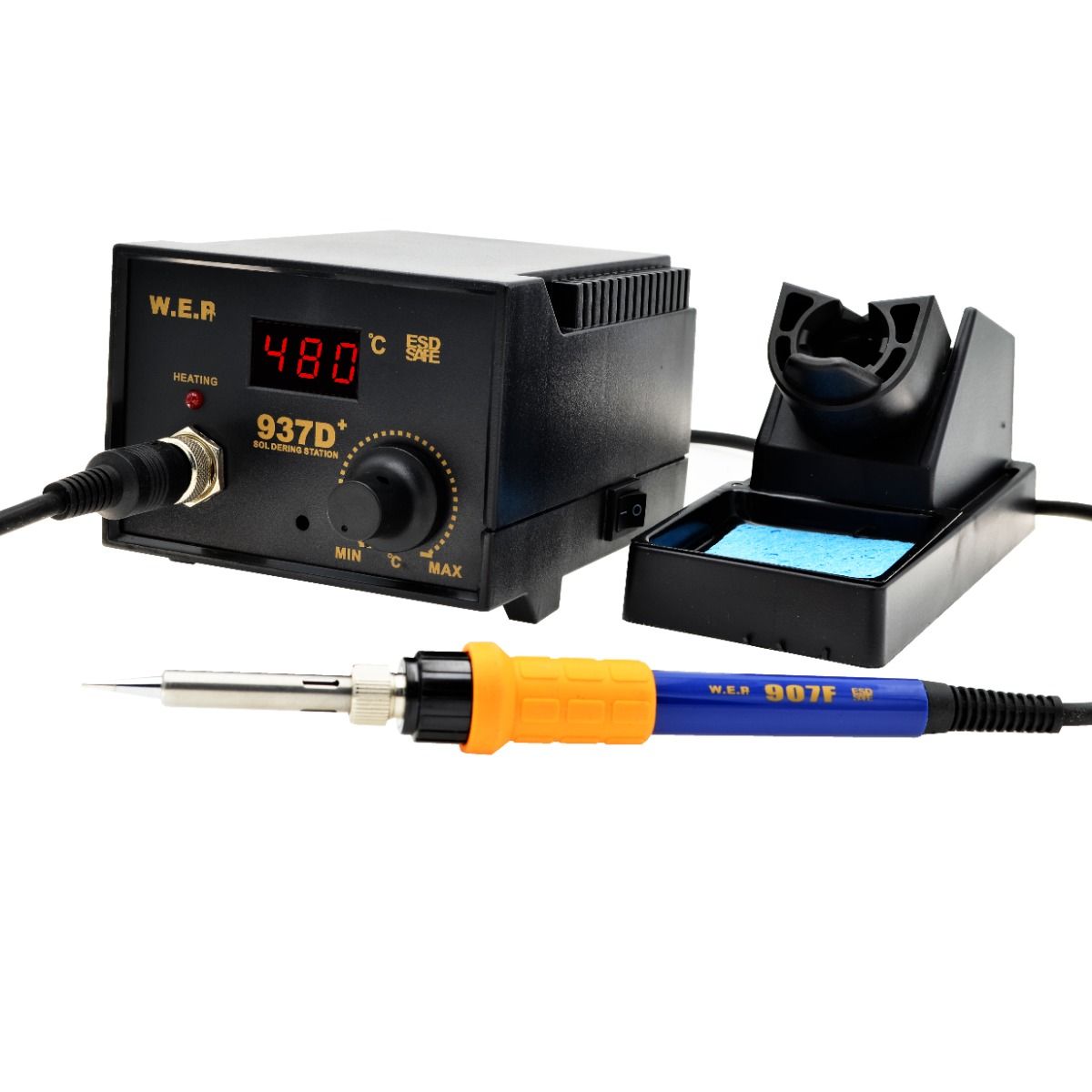Stacja lutownicza grotowa WEP 937D+ 75W LED dodatki - STARTER PACK